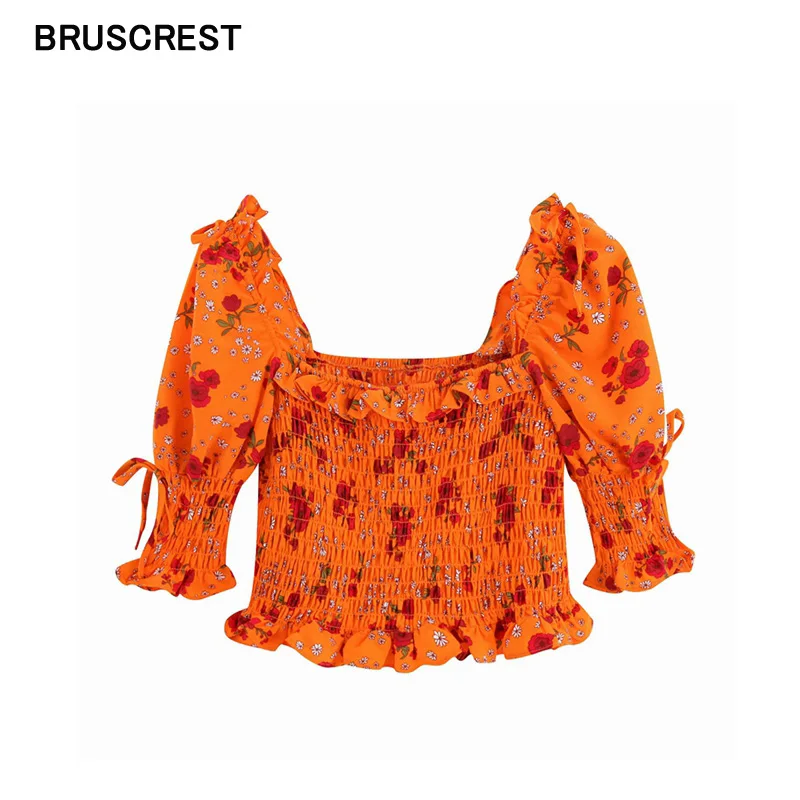 Orange crop ruffle blouse vintage sunflower floral womens tops and blouses ladies shirts puff sleeve square neck top
Orange crop ruffle blouse vintage sunflower floral womens tops and blouses ladies shirts puff sleeve square neck top