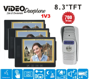 ZHUDELE New 8.3" Night Vision Video Door Phone Intercom System with TFT LCD Touch Pad Color Monitor\Outdoor HD Waterproof Camera
ZHUDELE New 8.3" Night Vision Video Door Phone Intercom System with TFT LCD Touch Pad Color Monitor\Outdoor HD Waterproof Camera