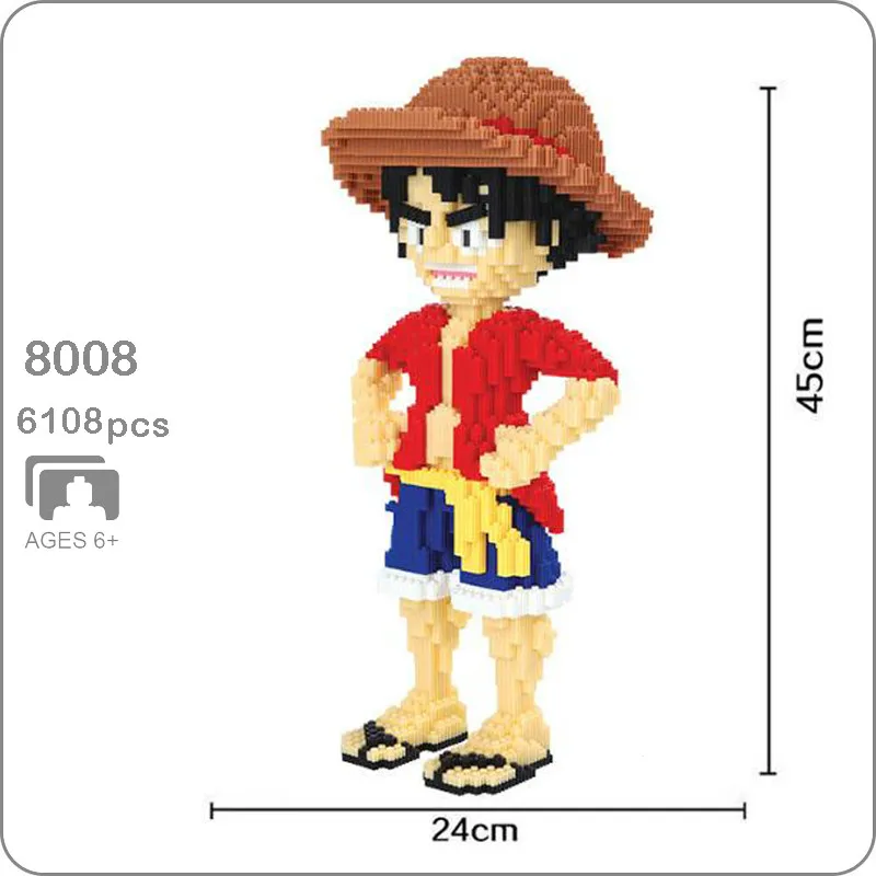 Big Size 8008 Anime One Piece Monkey D Luffy Pirate 3D Model DIY Micro Mini Building Blocks Bricks Assembly Toy 45cm Tall No Box
Big Size 8008 Anime One Piece Monkey D Luffy Pirate 3D Model DIY Micro Mini Building Blocks Bricks Assembly Toy 45cm Tall No Box