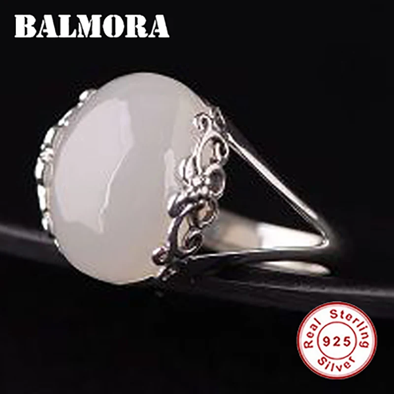 BALMORA 100% Real 925 Sterling Silver Chalcedony Flower Inlay Resizable Rings for Women Vintage Fashion Jewelry Anillos TRS22301
BALMORA 100% Real 925 Sterling Silver Chalcedony Flower Inlay Resizable Rings for Women Vintage Fashion Jewelry Anillos TRS22301