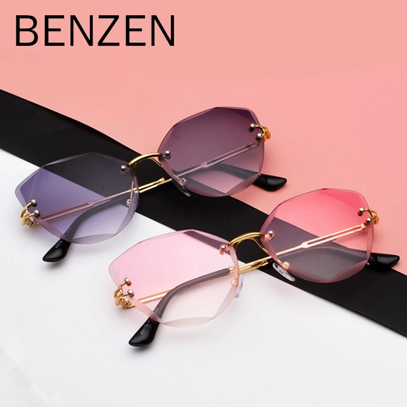 BENZEN Rimless Women Sunglasses Fashion Lady Sun glasses Vintage Alloy Frame Classic Brand Designer Shades UV Protection 6609
BENZEN Rimless Women Sunglasses Fashion Lady Sun glasses Vintage Alloy Frame Classic Brand Designer Shades UV Protection 6609