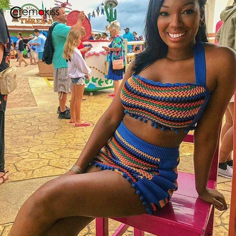 Ceremokiss Casual Shred Two Piece Set Suit Knitted Summer Suit Set Crop Top And Skirt Matching Set 2 Piece Sets Womens Outfits
Ceremokiss Casual Shred Two Piece Set Suit Knitted Summer Suit Set Crop Top And Skirt Matching Set 2 Piece Sets Womens Outfits