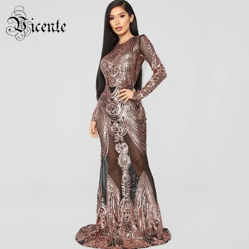 Vicente 2019 Trendy Gold Sequins Design Mesh Splicing Long Sleeves Floor-Length Celebrity Evening Party Dress
Vicente 2019 Trendy Gold Sequins Design Mesh Splicing Long Sleeves Floor-Length Celebrity Evening Party Dress