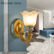Mediterranean simple blue wall lamp bedroom bedside lamp aisle American Pastoral creative resin painted wall lamp free shipping
Mediterranean simple blue wall lamp bedroom bedside lamp aisle American Pastoral creative resin painted wall lamp free shipping