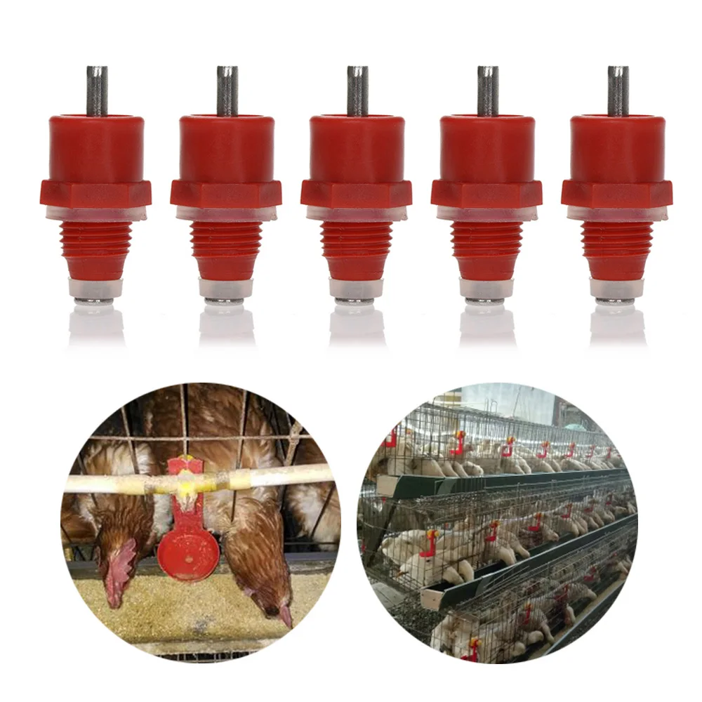 Новинка 5 шт. автоматический дозатор воды для курицы птицы утки Красные соски