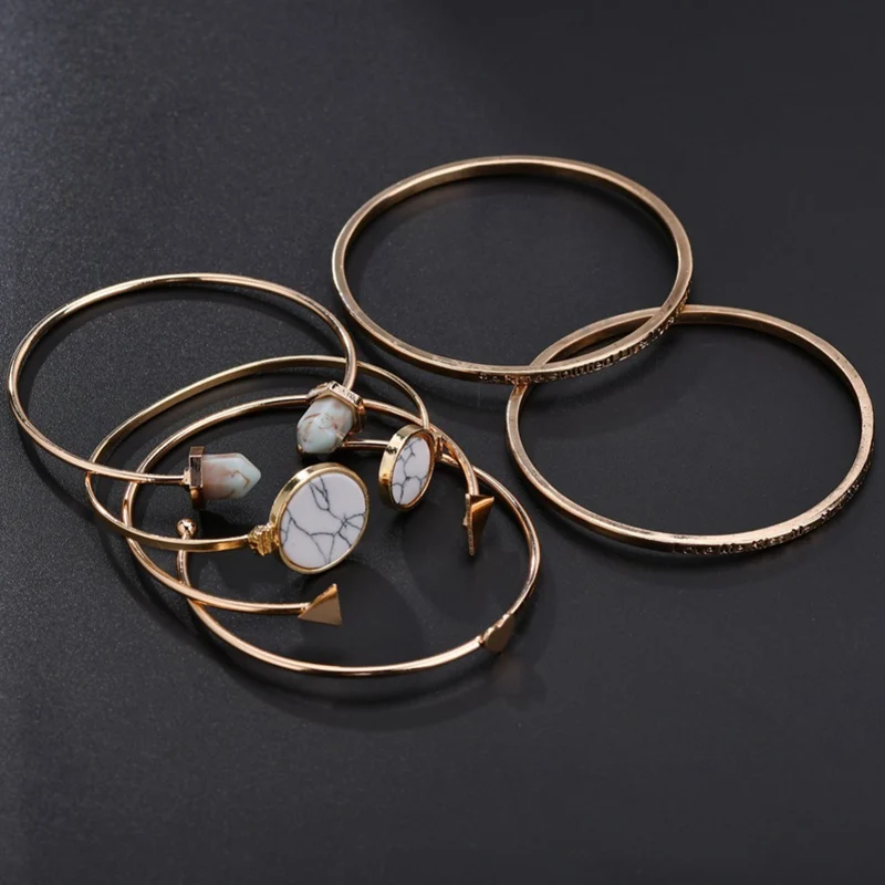 New Fashion 6-Piece Accessory Marble Pattern Retro Geometric Round Stone Bracelet Love Heart Open Bracelet
New Fashion 6-Piece Accessory Marble Pattern Retro Geometric Round Stone Bracelet Love Heart Open Bracelet