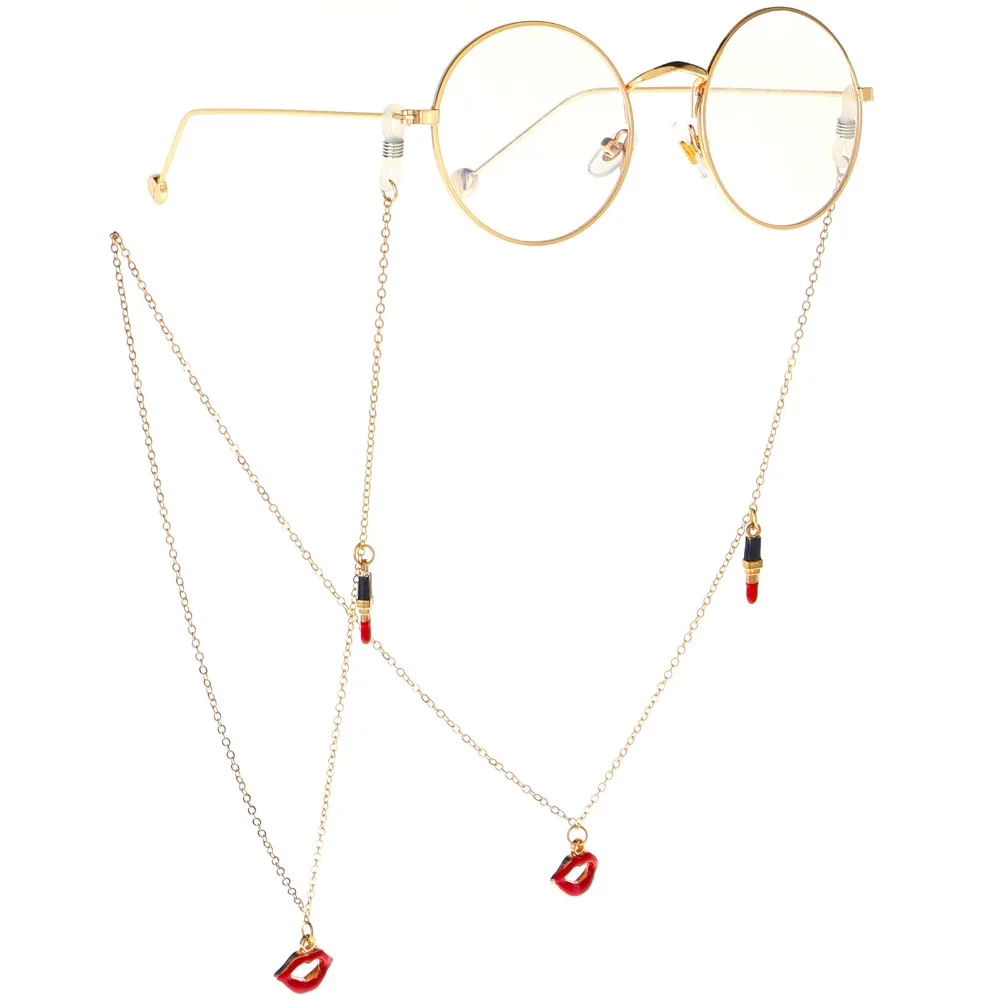 Reading Glasses Chain Lipstick Lips Sunglasses Holder Neck Strap Rope Ornaments Necklace Convenient Eyeglass Glasses
Reading Glasses Chain Lipstick Lips Sunglasses Holder Neck Strap Rope Ornaments Necklace Convenient Eyeglass Glasses