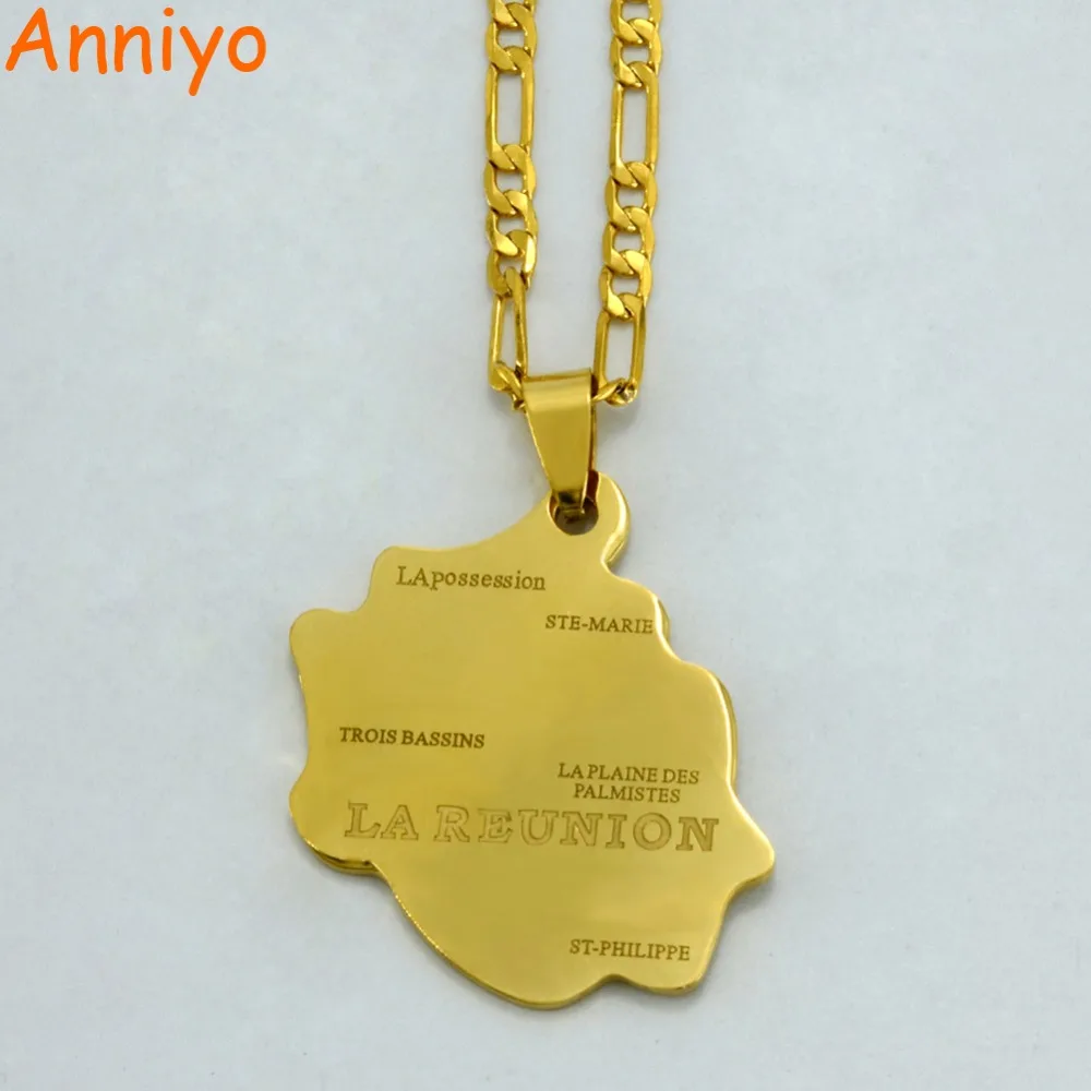 Anniyo Gold Color Map of LA REUNION Pendant Necklaces Women/Men French Reunion Island Maps Jewelry #003508
Anniyo Gold Color Map of LA REUNION Pendant Necklaces Women/Men French Reunion Island Maps Jewelry #003508