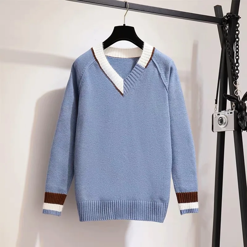 Pullovers women knitted sweater Mink Cashmere sweater basic sweater v-neck Knit Tops Femme loose winter tricots plus size Jumper
Pullovers women knitted sweater Mink Cashmere sweater basic sweater v-neck Knit Tops Femme loose winter tricots plus size Jumper