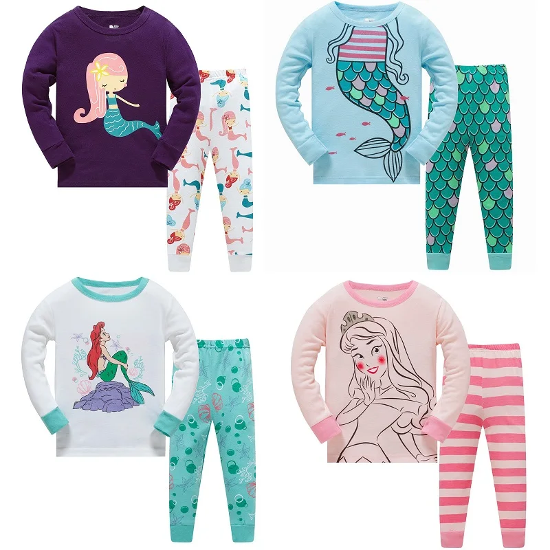 Детские пижамные комплекты детская одежда для сна девочек хлопковая с животными