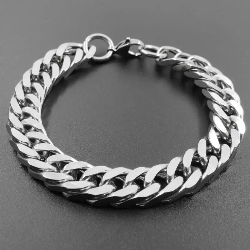 19cm-27cm 316L Stainless Steel Curban Chain Bracelet Men's Hand Fashion Jewelry | Украшения и аксессуары