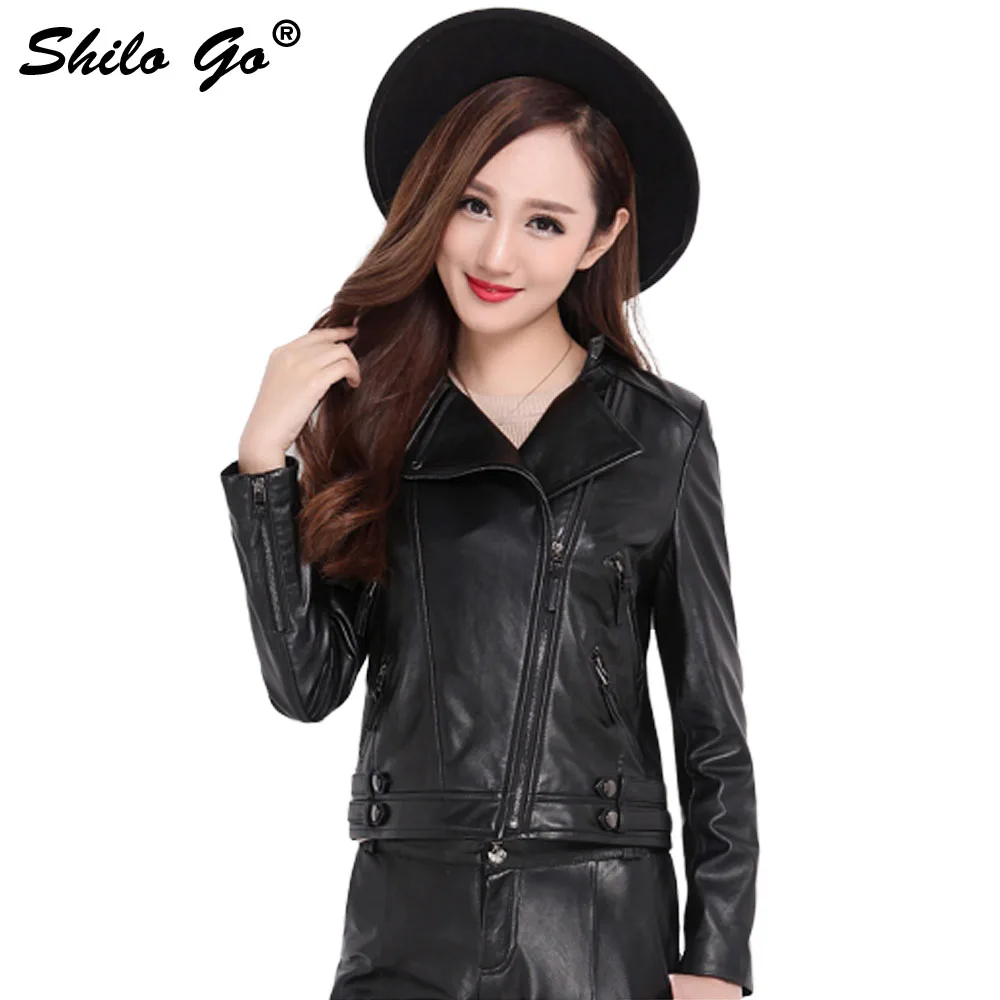 Plus size new fashion women high quality Sheepskin locomotive lapel was thin belt zipper black genuine leather short jacket 3XL
Plus size new fashion women high quality Sheepskin locomotive lapel was thin belt zipper black genuine leather short jacket 3XL