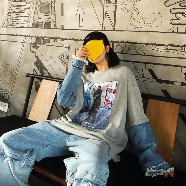 Street Coloured Long Sleeve Women New Fashion Figure Printed T-shirt with Long Round Neck in Early Spring of 2019 t-shirt tee
Street Coloured Long Sleeve Women New Fashion Figure Printed T-shirt with Long Round Neck in Early Spring of 2019 t-shirt tee
