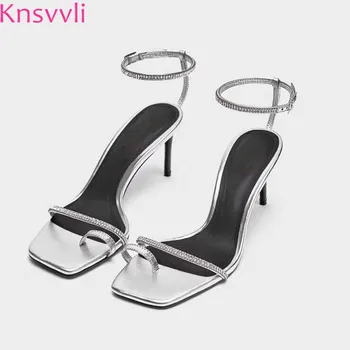Knsvvli summer square toe ctystal sexy high heel sandals women silver ankle buckle flip flops stiletto gladiator sandals women
Knsvvli summer square toe ctystal sexy high heel sandals women silver ankle buckle flip flops stiletto gladiator sandals women