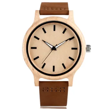 New Arrival Hand-made Men Maple Wood Quartz Watch with Brown Genuine Leather Strap Simple Natural Wooden Wristwatch Gift Female
New Arrival Hand-made Men Maple Wood Quartz Watch with Brown Genuine Leather Strap Simple Natural Wooden Wristwatch Gift Female