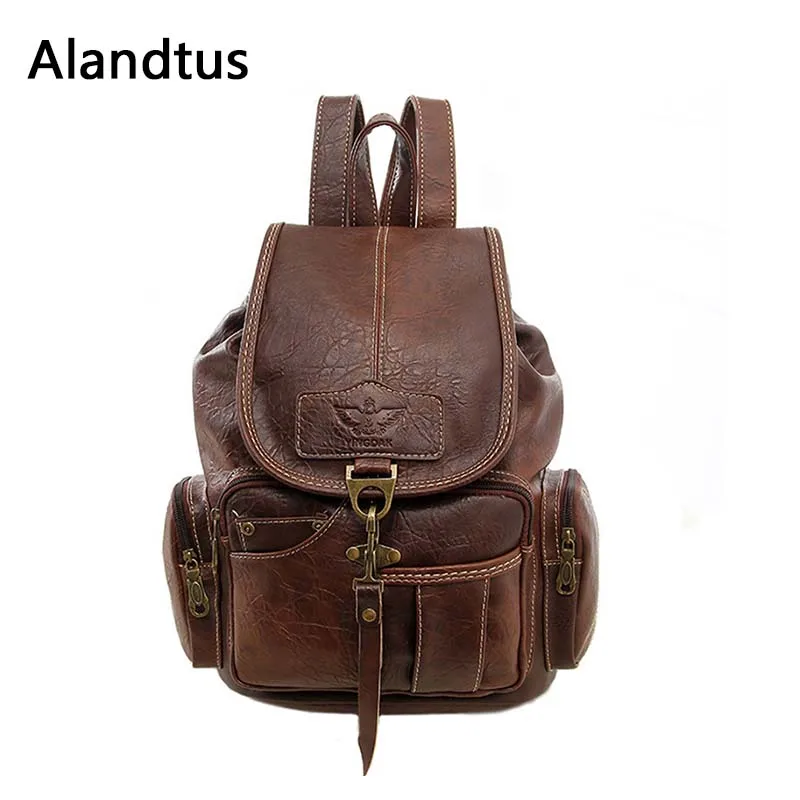 Alandtus Women Backpack Vintage School Bags For Teenager Girls Casual Backpacks High Quality Fashion PU Leather Female Bagpack
Alandtus Women Backpack Vintage School Bags For Teenager Girls Casual Backpacks High Quality Fashion PU Leather Female Bagpack