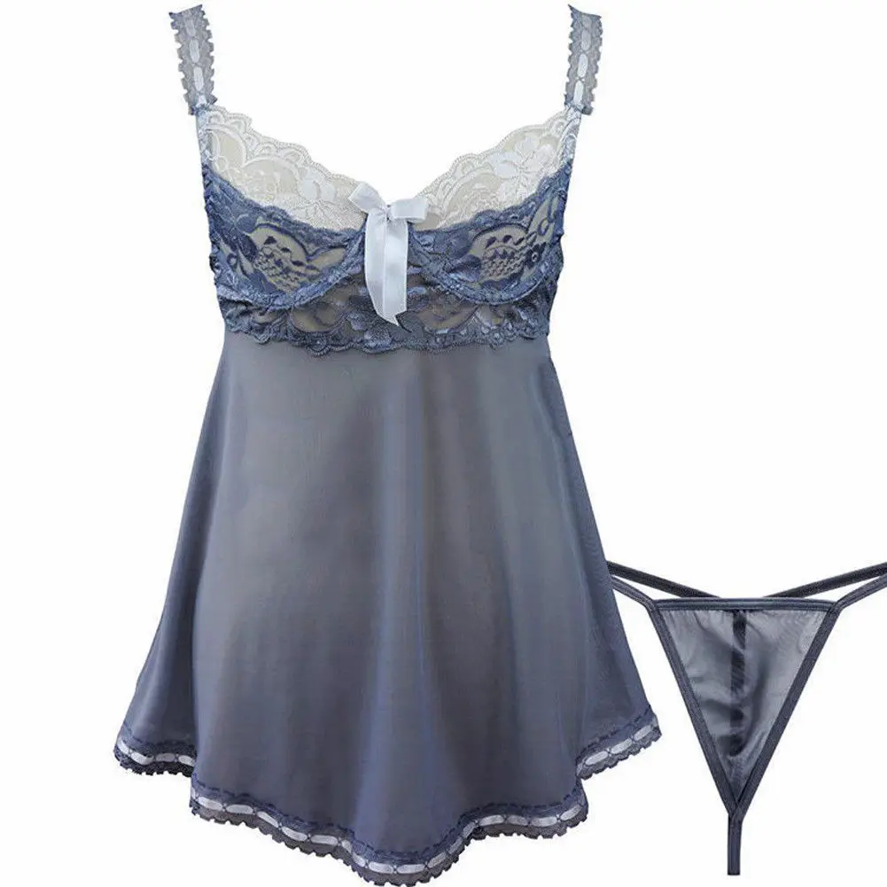 2019 New Fashion Sexy Women Lingerie Sleepwear Lace Women's G-string Mini Dress Babydoll Nightwear Gray
2019 New Fashion Sexy Women Lingerie Sleepwear Lace Women's G-string Mini Dress Babydoll Nightwear Gray