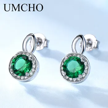 UMCHO Real 925 Sterling Silver Earrings Birthstone Created Nano Emerald Round Stud Earrings For Women Birthday Gift Fine Jewelry
UMCHO Real 925 Sterling Silver Earrings Birthstone Created Nano Emerald Round Stud Earrings For Women Birthday Gift Fine Jewelry