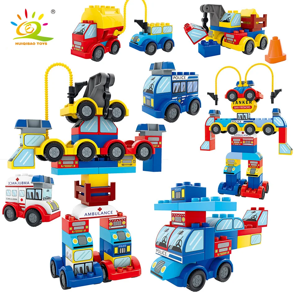 56pcs City Car Vehicle Building Blocks legorreta Duploed Police bus truck Robot Creator Educational Bricks Toys for children
56pcs City Car Vehicle Building Blocks legorreta Duploed Police bus truck Robot Creator Educational Bricks Toys for children