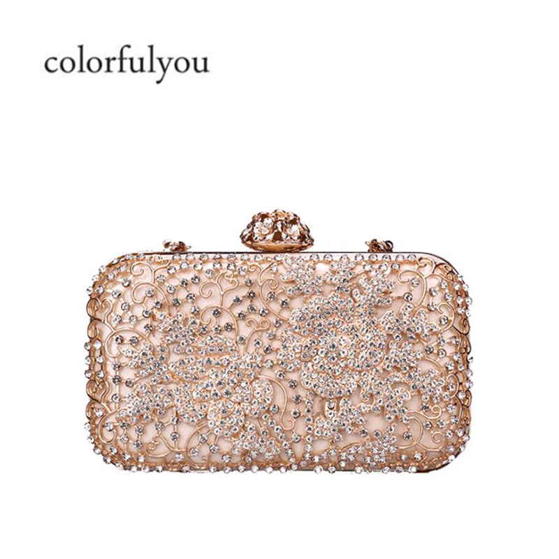 Ladies Evening Party Clutch Purse Diamond solid hand chain shoulder Bag
