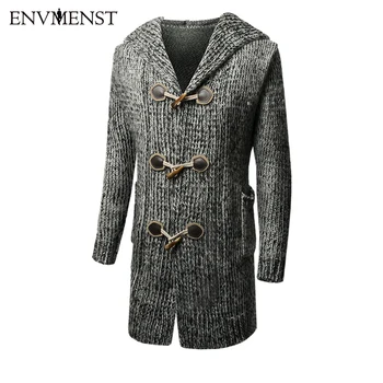 2018 Spring Warm Thick Men's Long Sweater Horns buckle Button Cardigan Sweatercoat Knitting Jacket Hooded Wind Breaker 
2018 Spring Warm Thick Men's Long Sweater Horns buckle Button Cardigan Sweatercoat Knitting Jacket Hooded Wind Breaker