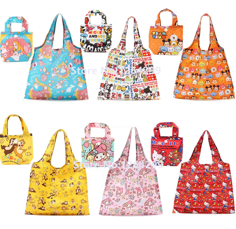 New Alice in Wonderland Tsum Tsum Mickey Minnie My Melody Dale and Chip Girls Woman Polyster Folded Big Shopping Bags
New Alice in Wonderland Tsum Tsum Mickey Minnie My Melody Dale and Chip Girls Woman Polyster Folded Big Shopping Bags