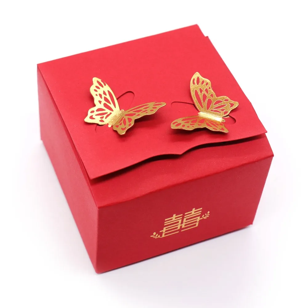 7.5x7.5x5.4 cm wedding decoration Red Bronzing butterfly paper box birthday baby shower home party candy box gift package
7.5x7.5x5.4 cm wedding decoration Red Bronzing butterfly paper box birthday baby shower home party candy box gift package