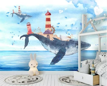 beibehang wallpaper Custom 3D Fantasy Whale Lighthouse Blue Ocean Hand-painted Flying Fish Children Background Wall Paper Mural
beibehang wallpaper Custom 3D Fantasy Whale Lighthouse Blue Ocean Hand-painted Flying Fish Children Background Wall Paper Mural
