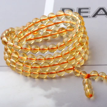 Climax 5a yellow crystal bracelet natural 108 fozhu multi-layer bracelet 
Climax 5a yellow crystal bracelet natural 108 fozhu multi-layer bracelet