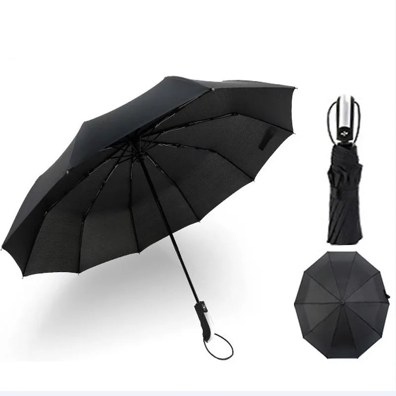 Umbrellas Wind Resistant Fully-automatic Male Three Folding Commercial Compact Large Durable Frame Windproof Black 10K Parasol
Umbrellas Wind Resistant Fully-automatic Male Three Folding Commercial Compact Large Durable Frame Windproof Black 10K Parasol