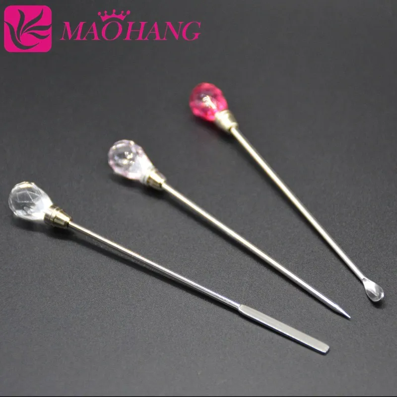 

Free Shipping New Arrival 3pcs/lot Nail Art Stirring Rod Tool Gem Decorated Stirrer For Gel Nail Paint