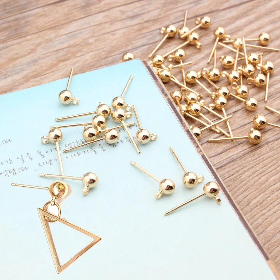 10pcs Round Ball Ear Studs Findings with One Hole Gold Color Ear Drops Womens Girls Diy Handmade Earrings Gifts Wedding Brincos
10pcs Round Ball Ear Studs Findings with One Hole Gold Color Ear Drops Womens Girls Diy Handmade Earrings Gifts Wedding Brincos