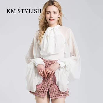 2018 Summer New Fashion Female O-neck Slim Flare Sleeve Sexy Perspective Chiffon Shirt Bow B
2018 Summer New Fashion Female O-neck Slim Flare Sleeve Sexy Perspective Chiffon Shirt Bow B