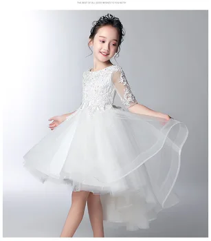 Fashion brand Handmade white lace Half Sleeve Flower Wedding Girl Dress Appliques Party Princess ball Gown evening dress 3-10y
Fashion brand Handmade white lace Half Sleeve Flower Wedding Girl Dress Appliques Party Princess ball Gown evening dress 3-10y