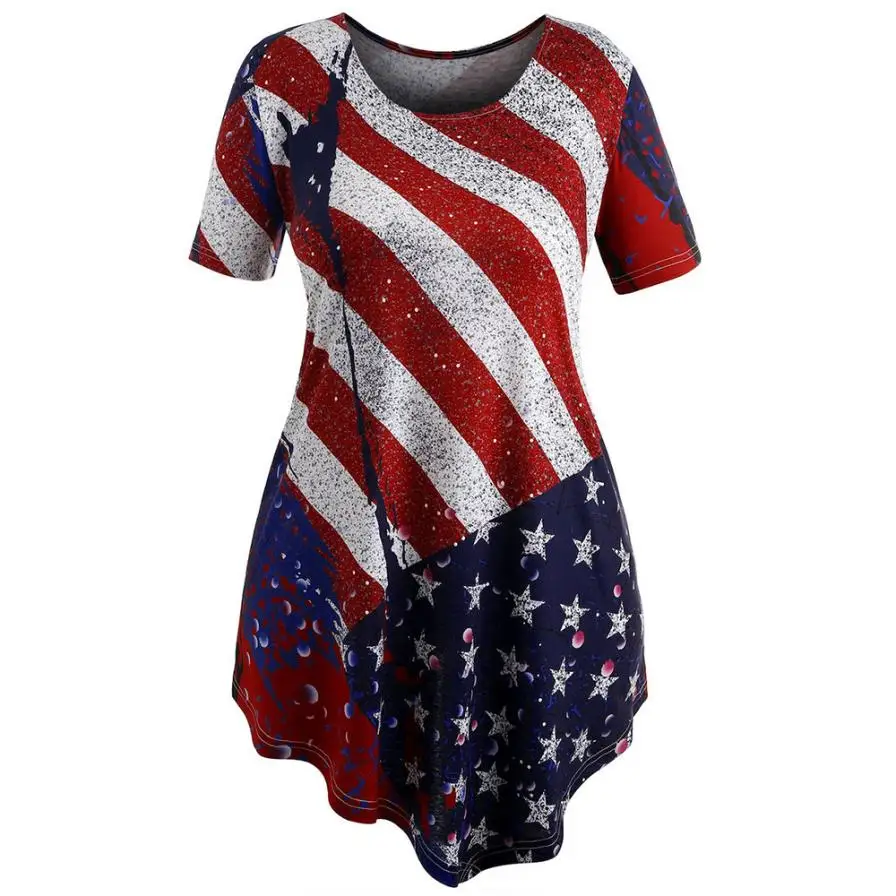 KANCOOLD tops high quality Short Sleeve Flag Print Irregular Swing Tops Colorful t-Shirt summer tops for women 2018MA7
KANCOOLD tops high quality Short Sleeve Flag Print Irregular Swing Tops Colorful t-Shirt summer tops for women 2018MA7