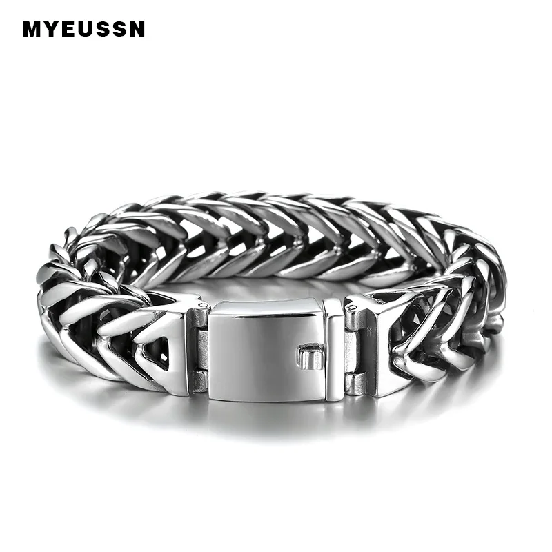 Silver Foxtail Box Link Stainless Steel Bangles 18mm Wide Hip Hop Simple Style Father's Day Gift High Quality Jewelry Bracelet
Silver Foxtail Box Link Stainless Steel Bangles 18mm Wide Hip Hop Simple Style Father's Day Gift High Quality Jewelry Bracelet