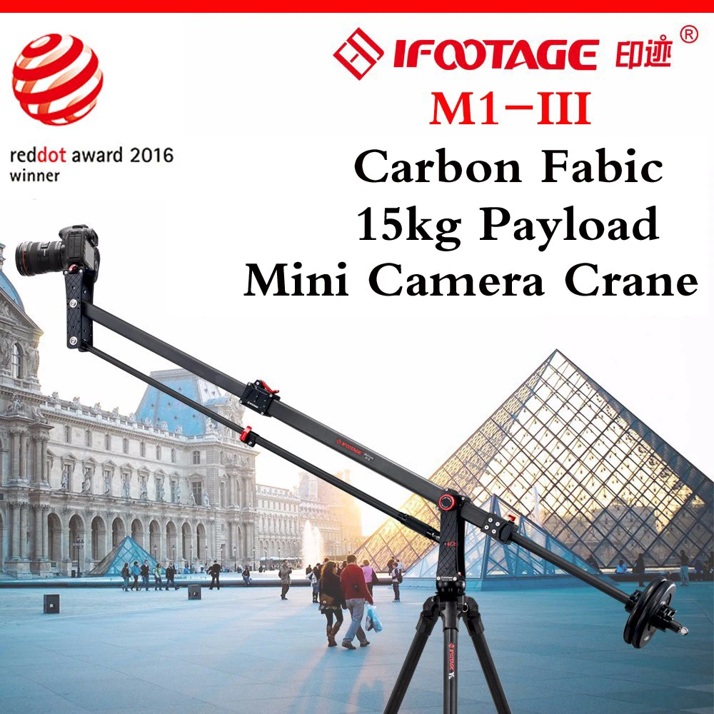 2016 Reddot Award Winner 15kg Maxload IFOOTAGE M1 III Carbon Fiber Tube Professional mini DSLR Video Camera Jib Crane Arm
2016 Reddot Award Winner 15kg Maxload IFOOTAGE M1 III Carbon Fiber Tube Professional mini DSLR Video Camera Jib Crane Arm