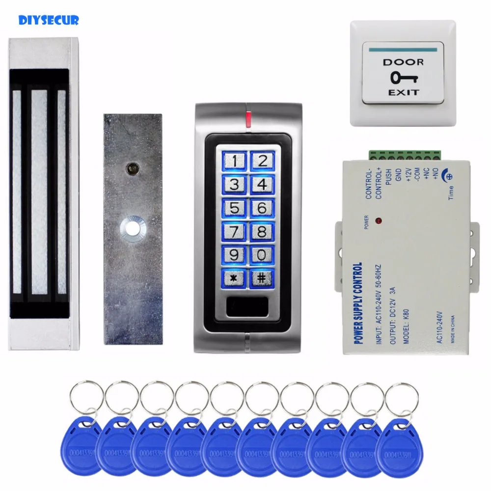 DIYSECUR RFID 125KHz ID Card Password Metal Keypad Access Control Security System Kit + 180kg Magnetic Door Lock K2
DIYSECUR RFID 125KHz ID Card Password Metal Keypad Access Control Security System Kit + 180kg Magnetic Door Lock K2