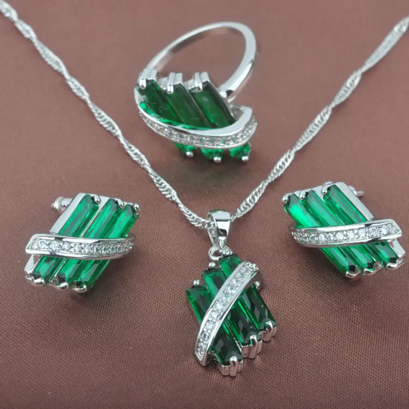 Unique Green Stone Cubic Zirconia Women's 925 Silver Jewelry Sets Necklace Pendant Earrings Rings Free Shipping TZ039
Unique Green Stone Cubic Zirconia Women's 925 Silver Jewelry Sets Necklace Pendant Earrings Rings Free Shipping TZ039