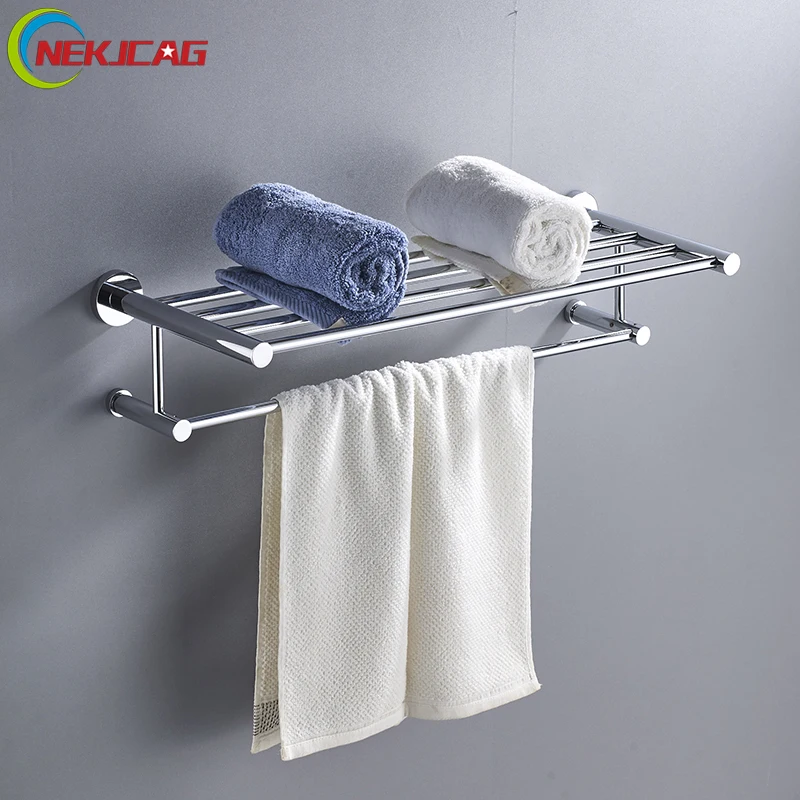 New Arrivel Bathroom Shelf Wall Mounted Golden and Chrome Bathroom Accessories Towel Rack