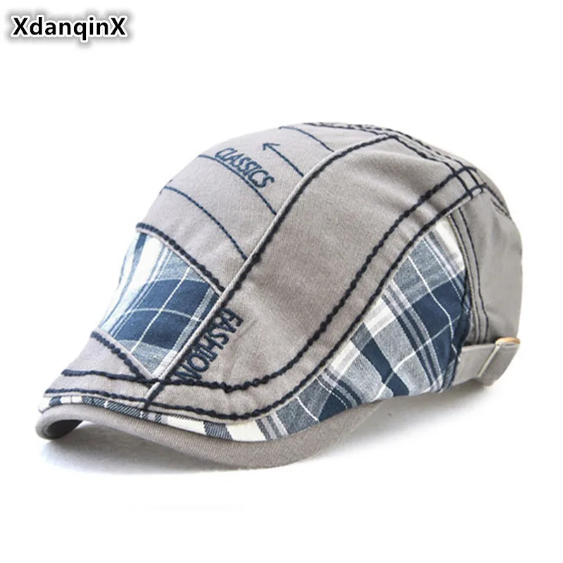 

XdanqinX Trend Fashion Women's Cotton Berets Color Stitching Hip Hop Cap Adjustable Size Men's Tongue Caps 2019 New Couple Hats