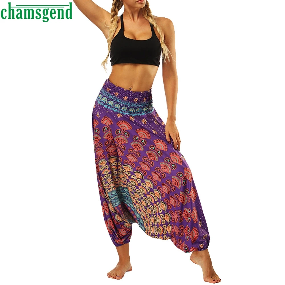 CHAMSGEND Yoga Pants Summer Loose Women Yoga Trousers Casual Boho Aladdin Jumpsuit Harem Pants Quick Drying Training Trousers
CHAMSGEND Yoga Pants Summer Loose Women Yoga Trousers Casual Boho Aladdin Jumpsuit Harem Pants Quick Drying Training Trousers