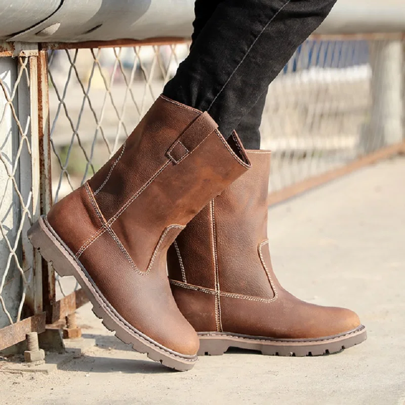 Spring Autumn Retro Genuine Leather Sewing Platform Mid-Calf Men Boots Slip-On Antiskid Rubber Sole Male Leather Shoes 20190510
Spring Autumn Retro Genuine Leather Sewing Platform Mid-Calf Men Boots Slip-On Antiskid Rubber Sole Male Leather Shoes 20190510