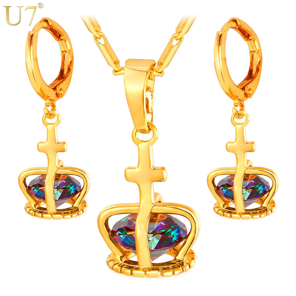 U7 New Unique Gold/Silver Color Lantern Shape Jewelry Set Women Trendy Cubic Zirconia Cute Charm Earring Necklace Sets S852
U7 New Unique Gold/Silver Color Lantern Shape Jewelry Set Women Trendy Cubic Zirconia Cute Charm Earring Necklace Sets S852