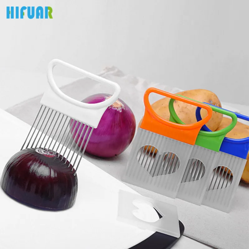 HIFUAR Plastic Onion Slicer For Slicing Vegetable Potato Multifunctional Cutting Stainless Steel Kitchen Tools With Cover
HIFUAR Plastic Onion Slicer For Slicing Vegetable Potato Multifunctional Cutting Stainless Steel Kitchen Tools With Cover