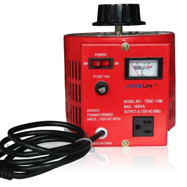 TDGC2 1KVA Single phase manual regulator input 110V power converter variac 1000W Contact voltage regulator output 0-130V
TDGC2 1KVA Single phase manual regulator input 110V power converter variac 1000W Contact voltage regulator output 0-130V