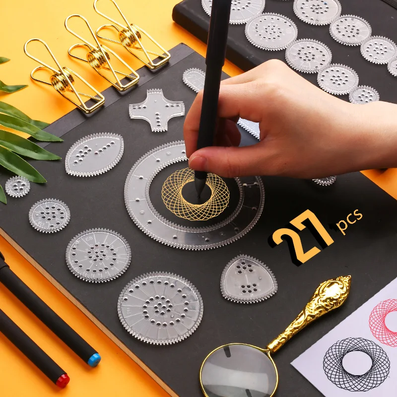 27pcs Spirograph Drawing Toys Set Magic Painting Template Geometric Ruler Creative Educational Toy For Children Adults
27pcs Spirograph Drawing Toys Set Magic Painting Template Geometric Ruler Creative Educational Toy For Children Adults