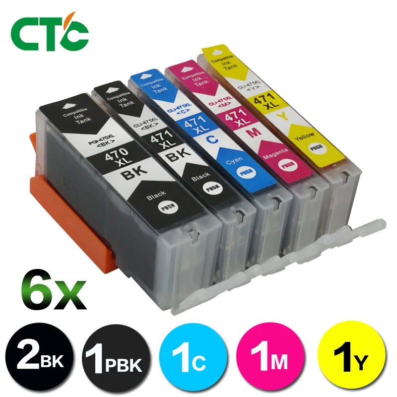 6 PACK PGI-470 CLI-471 pgi470 cli471 470 471 Full Ink cartridge compatible for Canon PIXMA MG5740 MG6840 TS5040 TS6040
6 PACK PGI-470 CLI-471 pgi470 cli471 470 471 Full Ink cartridge compatible for Canon PIXMA MG5740 MG6840 TS5040 TS6040