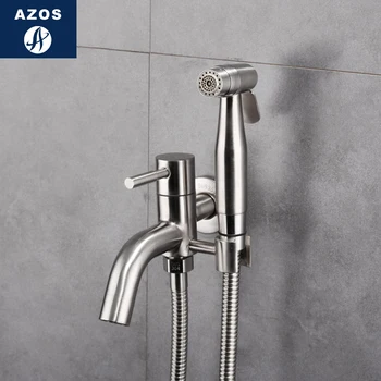 Azos Bidet Faucet Pressurized Shower Nozzle Stainless Steel Stainless Steel Cold Water Two Function Washing Machine Wash Balcony
Azos Bidet Faucet Pressurized Shower Nozzle Stainless Steel Stainless Steel Cold Water Two Function Washing Machine Wash Balcony