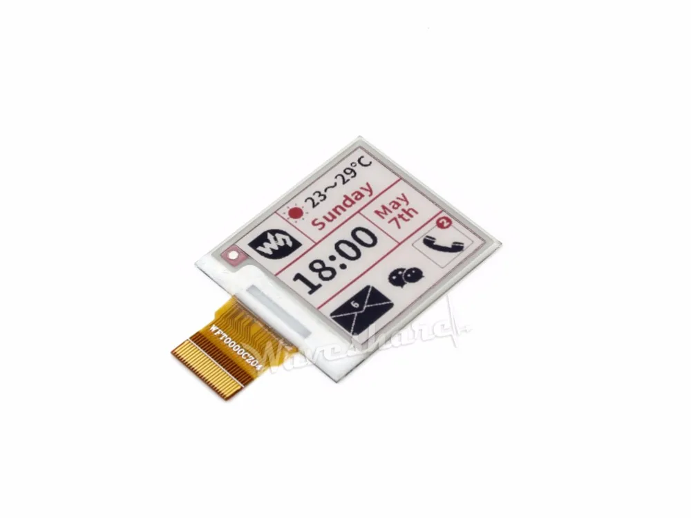 1.54'' e paper 200x200, 1.54inch E-Ink raw display panel,without PCB,three-color:Red, Black, White.SPI Interface
1.54'' e paper 200x200, 1.54inch E-Ink raw display panel,without PCB,three-color:Red, Black, White.SPI Interface
